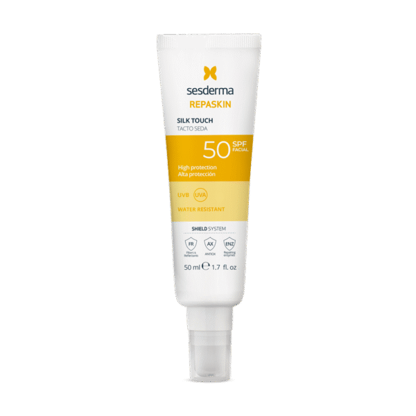 SESDERMA REPASKIN SILK TOUCH apsauginė priemonė nuo saulės veidui su spalva SPF 50, 50 ml