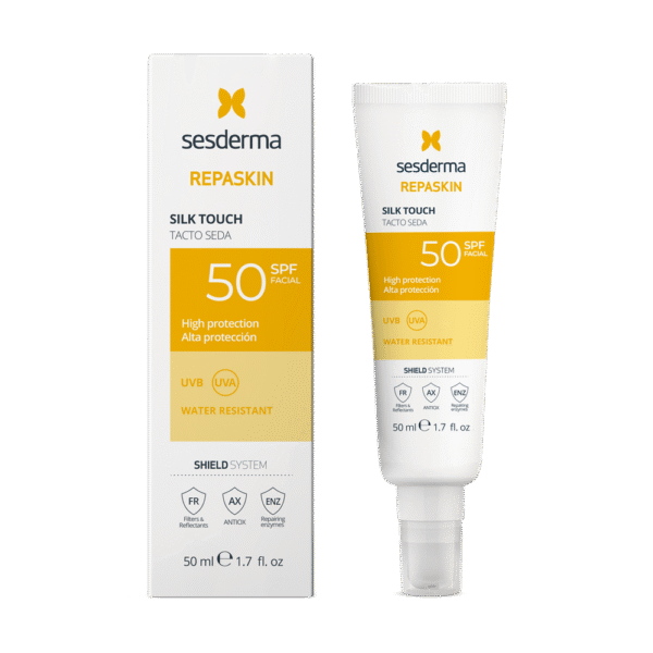 SESDERMA REPASKIN SILK TOUCH apsauginė priemonė nuo saulės veidui su spalva SPF 50, 50 ml - Image 2