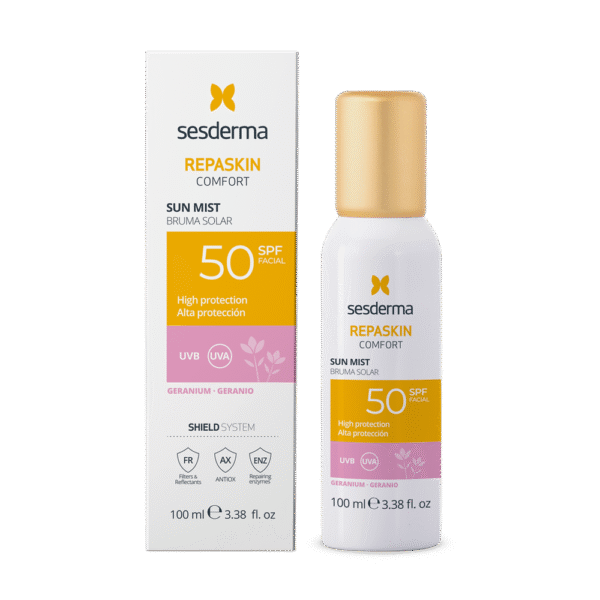 SESDERMA REPASKIN COMFORT apsauginė veido dulksna nuo saulės su pelargonijų aromatu SPF50, 100 ml - Image 2