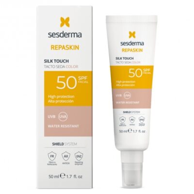 SESDERMA REPASKIN SILK TOUCH apsauginė priemonė nuo saulės veidui su spalva SPF 50, 50 ml