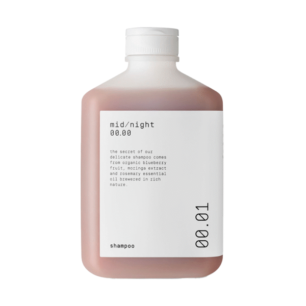 MID/NIGHT 00.00 Shampoo 00.01 Stiprinantis ir apimties suteikiantis šampūnas