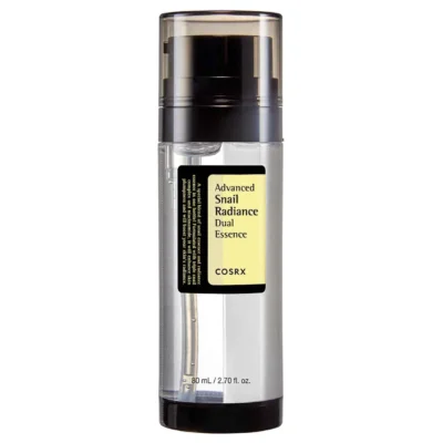 COSRX ADVANCED SNAIL RADIANCE DUAL ESSENCE - esencija su sraigių mucinu ir niacinamidu