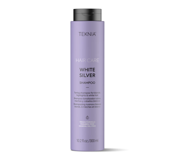 LAKME TEKNIA White Silver Shampoo - geltoną atspalvį neutralizuojantis šampūnas plaukams, 300 ml