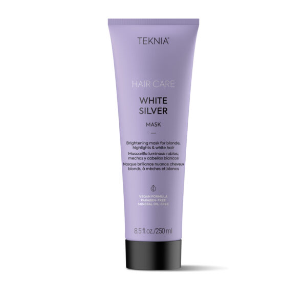 LAKME TEKNIA White Silver Mask - geltoną atspalvį neutralizuojanti kaukė plaukams, 250 ml