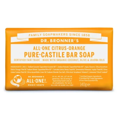 DR. BRONNER'S ekologiškas Kastilijos muilas su citrusais, 140 g