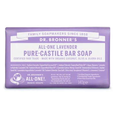 DR. BRONNER'S Kastilijos muilas su levandomis, ekologiškas, 140 G