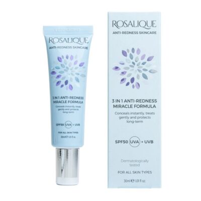 ROSALIQUE 3 in 1 Anti-Redness Miracle Formula veido kremas raustančiai odai, 30 ml