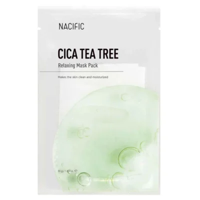 NACIFIC Cica Tea Tree Relaxing Mask Atpalaiduojanti lakštinė veido kaukė, 30 g