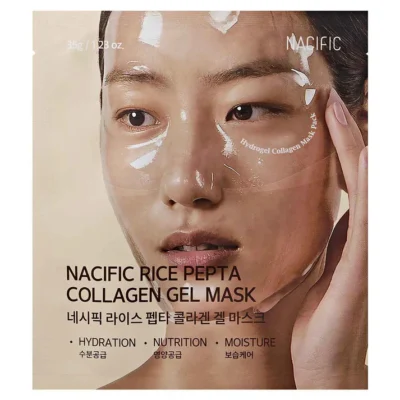 NACIFIC Rice Pepta Collagen Gel Mask Kolageno gelinė veido kaukė su peptidų kompleksu ir ryžių ekstraktu, 1 vnt.
