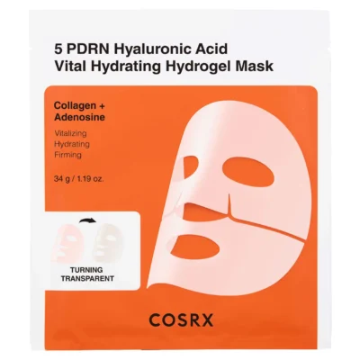 COSRX 5 PDRN Hyaluronic Acid Vital Hydrating Hydrogel Mask hidrogelinė veido kaukė