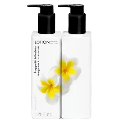 KINETICS Frangipani & Sicilian Lemon - Losjonas rankoms ir kūnui su baltuoju jostru ir Sicilijos citrinomis