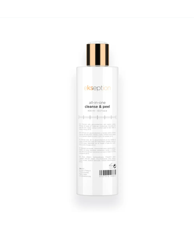 EKSEPTION All in one cleanse & peel - Valomoji priemonė su poli-hidroksi rūgštimis, 400 ml